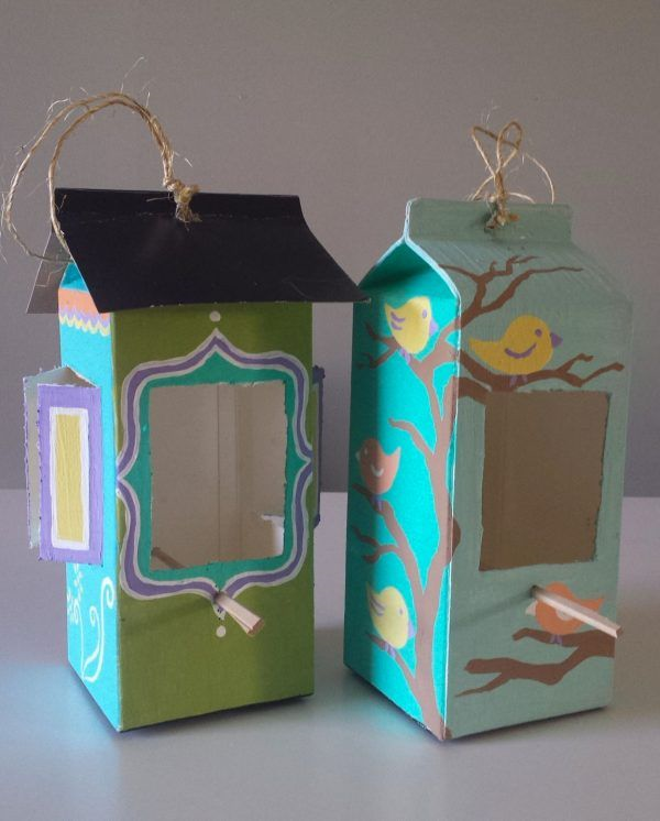 Milk Carton Bird Feeder